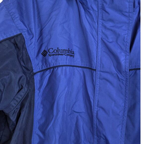 Vintage 90's Columbia Sportswear Blue Fleece Lined Hooded Jacket Women’s Large - Picture 2 of 12